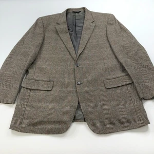 Jos. A Bank 46 L Herren 100% Kamelhaar Sport Mantel Jacke Glenn kariert elfenbein schwarz - Bild 1 von 15