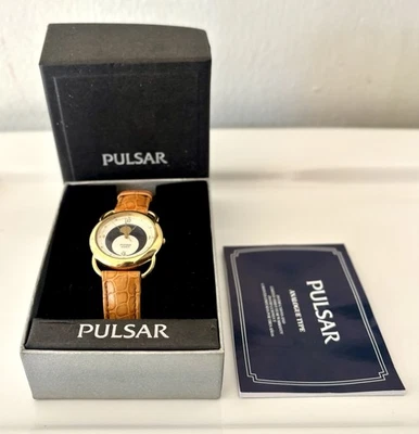 RARO RELOJ GALILEO FASE LUNAR CHAPADO EN ORO PULSAR AÑOS 80 VINTAGE BATERÍA NUEVA Foto 1 de 4