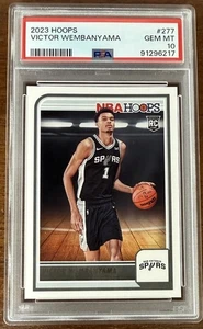 2023-24 PANINI NBA HOOPS VICTOR WEMBANYAMA ROOKIE CARD #277 GRADED PSA 10 READ - Picture 1 of 4