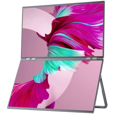 UPERFECT Delta 23.8 inch 100Hz Dual Portable Monitors for Laptop PC with VESA - Image 1 of 4