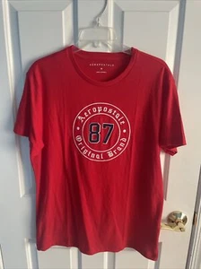 Aero Aeropostale Size Medium Red Short Sleeve Top Gently Used - Picture 1 of 2