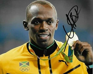 Gold Medal Winner Usain Bolt Signed Photo 8x10 COA 4 - Foto 1 di 1