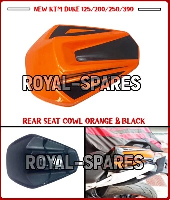 KTM "CAPUCHA ASIENTO TRASERO FIBRA CARBONO NARANJA Y NEGRO" Para DUKE 125/200/250/390 Foto 1 de 4