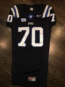Game Worn Duke Blue Devils Football Jersey Used Nike #70 Size L - Picture 1 of 2