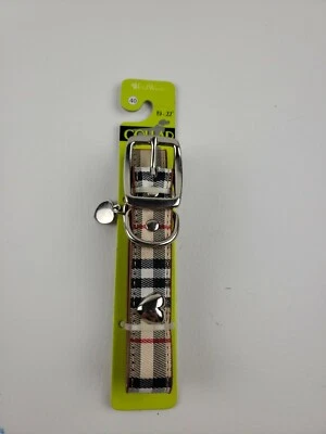 Collar de perro corazón a cuadros de raza grande para mascotas 19"-22" Foto 1 de 4