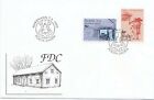 Aland 1993 First Day Cover #73-4 Boat Shed Fiddler Music Mariehamn Cachet %