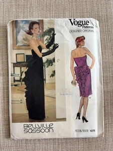 VTG Vogue #1275 Designer Evening Gown Dress BELLVILLE SASSOON Misses 10 Pattern - Picture 1 of 3