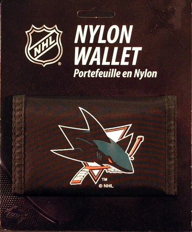 San Jose Sharks NHL Licensed Nylon Trifold Wallet New FREE US SHIPPING Cover