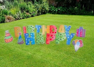 Happy Birthday Design von Shop2Beat! - Yard Schild Kit mit Pfählen 16" Kostenloser Versand! - Bild 1 von 8