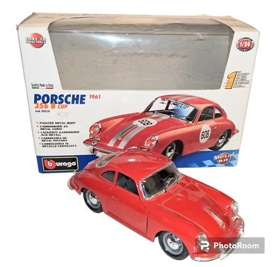 Burago PORSCHE 1961 356 B Cup Red Metal Model 1:24 Scale -PARTIALLY ASSEMBLED - Image 1 of 4