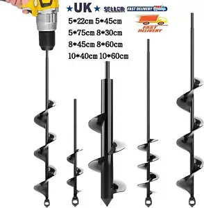 Auger Spiral Drill Bit Fence Borer Garden Yard Planting Post Hole Digger Tool UK - Picture 1 of 19