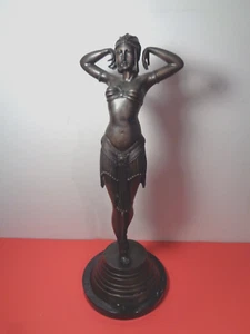 Vintage Rare Tomlin Signed Egyptian Princess Bronze Sculpture (23 by 8 by 8") - Picture 1 of 9