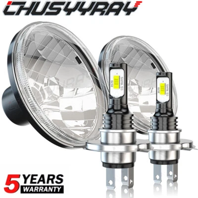 2x Faros LED redondos Halo DRL HI/LO Fit Chevrolet Bel Air 1953-57 camioneta 7" Foto 1 de 4