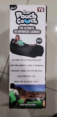 Pouchcouch Light Carry Pouch/Inflatable Couch Beach Tailgate Lounger Blk - Image 1 of 3