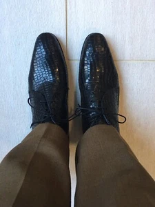 Gaziano Girling Last Mounted Chukka Boots Alligator. Black Handmade 9D - Picture 1 of 12