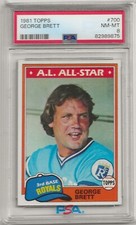 1981 TOPPS #700 GEORGE BRETT CARD PSA 8 NM-MT 