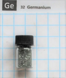 Granulado metaloide germanio 5g 99,95% en vial de vidrio elemento 32 muestra - Imagen 1 de 3