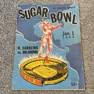 1949 Oklahoma North Carolina Sugar Bowl Game Program OU Sooners UNC Tar Heels - Picture 1 of 12
