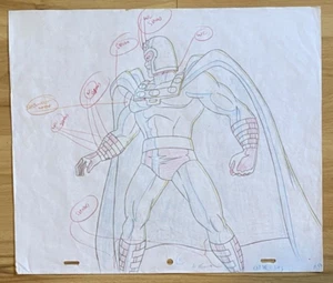 Marvel X-Men Original Production Drawing 1990s Animated Series Magneto - Picture 1 of 1