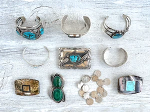 10 Piece Mixed Lot Sterling Southwest & Other Jewelry Collection - Picture 1 of 11