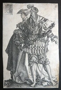 ALDEGREVER HOCHZEITSTÄNZER TANZENDES PAAR KUPFERSTICH SAMMLUNG BLUM SIGNIER 1538 - Picture 1 of 8