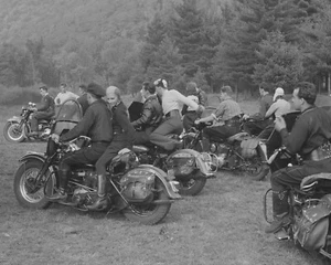 Motorcycle Riders, 1940's, 1941, Massachusetts, New Reproduction Picture - Picture 1 of 1