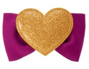 NWT Gymboree BUNDLED & BRIGHT Gold Heart & Purple Bow Hair Clip - Picture 1 of 3