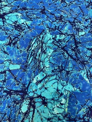 ⚜️Paula Nadelstern Design Benartex Sun Stone Blue Cotton Fabric .75 yd - Image 1 of 4