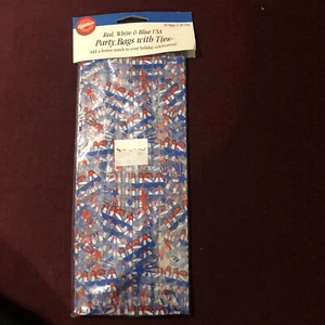 1 Set Of Wilton, USA Red, White, & Blue Treat Bags-20/each W/ties - Picture 1 of 12