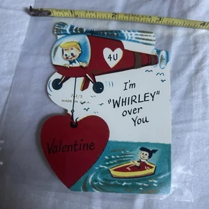 Vintage MCM 1950’s Troquelado San Valentín “I’m Whirley Over You” - Imagen 1 de 4