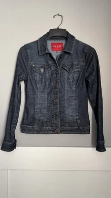 Chaqueta Guess Mujer Talla Pequeña Azul Camionero Denim Abotonada Preppy ¡Bonita! T9 Foto 1 de 4