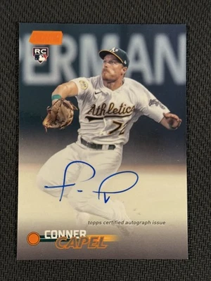 2023 Topps Stadium Club CONNER CAPEL Orange Auto #d /5 On-Card Rookie Autograph - Image 1 of 2