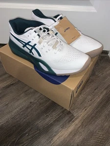 Asics Gel Resolution X Men tennis shoes White/Green, Size 12 - Picture 1 of 5