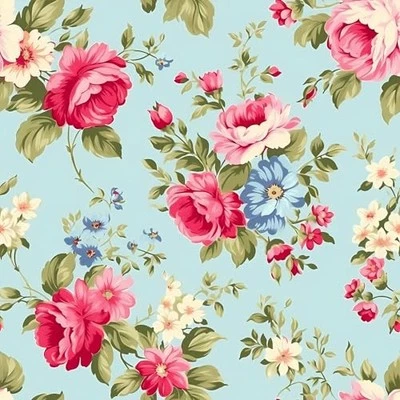  Blue Dainty Floral Peel and Stick Wallpaper Vintage Pink Floral Wallpaper for  - Image 1 of 4