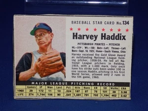 Correo 1961 #134 Harvey Haddix (Piratas de Pittsburgh) corte a mano (envío gratuito) - Imagen 1 de 1