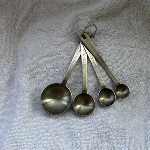 Amco Measuring Spoons Stainless Steel Nesting Set of 4 Teaspoon Tablespoon 863 - Picture 1 of 5
