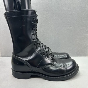 Mens Size 8.5 (D) Corcoran 10" Combat Soft Toe Jump Boot Black Leather 1500 - Picture 1 of 8