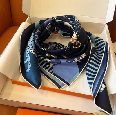 Pure 18 Momme Sarga Seda Pañuelo Bufanda Envoltura Estampado Animal Mantón Cuadrado 90X90cm Foto 1 de 4