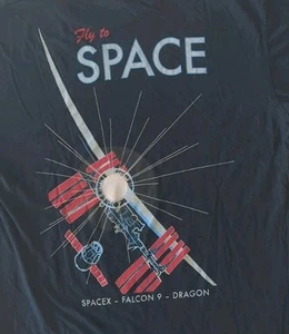 Space X Tshirt EUC Men's Size Large F9 FALCON 9 SPACE X DRAGON FLY TO SPACE - Picture 1 of 5
