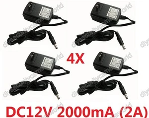 4 pcs 2 Amp 12V DC 2A CCTV Security Camera POWER SUPPLY ADAPTER - Picture 1 of 6