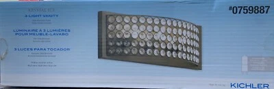 Luminária de vaidade de transição Kichler Krystal Ice 3 luzes bronze - Imagem 1 de 4