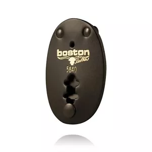 Boston Leder ovaler Clip-on-Abzeichenhalter schlichte Oberfläche (schwarzes Leder) - Bild 1 von 1