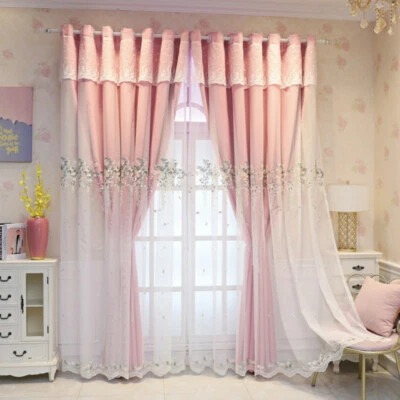 1 шт занавеска принцессы затемнения для спальни цветочная вышивка драпировка пастораль - Изображение 1 из 4