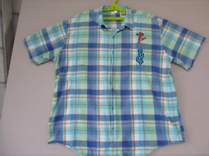 Disney Store Winnie Puuh Tigger Herren Hemd 2XL blau kariert kurzarm - Bild 1 von 11