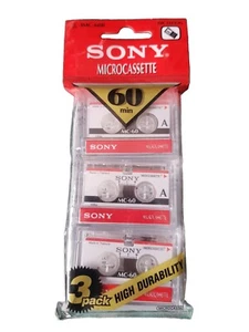 3 pcs Tapes For Sony MC-60 MC60 Microcassette Blank Cassette Tape Disc 60 min - Foto 1 di 2