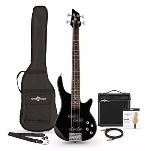 More details for 3/4 chicago bass guitar + 15w amp pack black