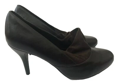 Zapatos de salón Ann Marino para mujer marrón 4” tacón imitación gamuza hechos por el hombre talla 10M Foto 1 de 4