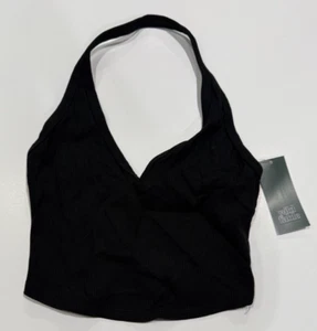 Women's V-Neck Halter Top - Wild Fable Black XXS - Picture 1 of 3