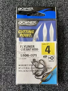 Gancho cebo vivo Flyliner propietario 5106-071 con punto de corte talla 4 - Imagen 1 de 1