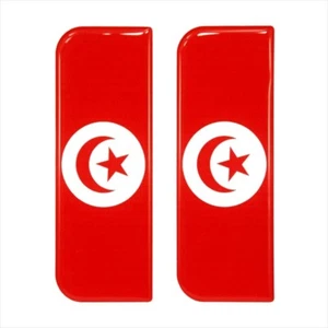 2x 108x39 mm Tunesien Tunesische Flagge Nummernschild Gel gewölbt Aufkleber Decal Badge - Bild 1 von 2